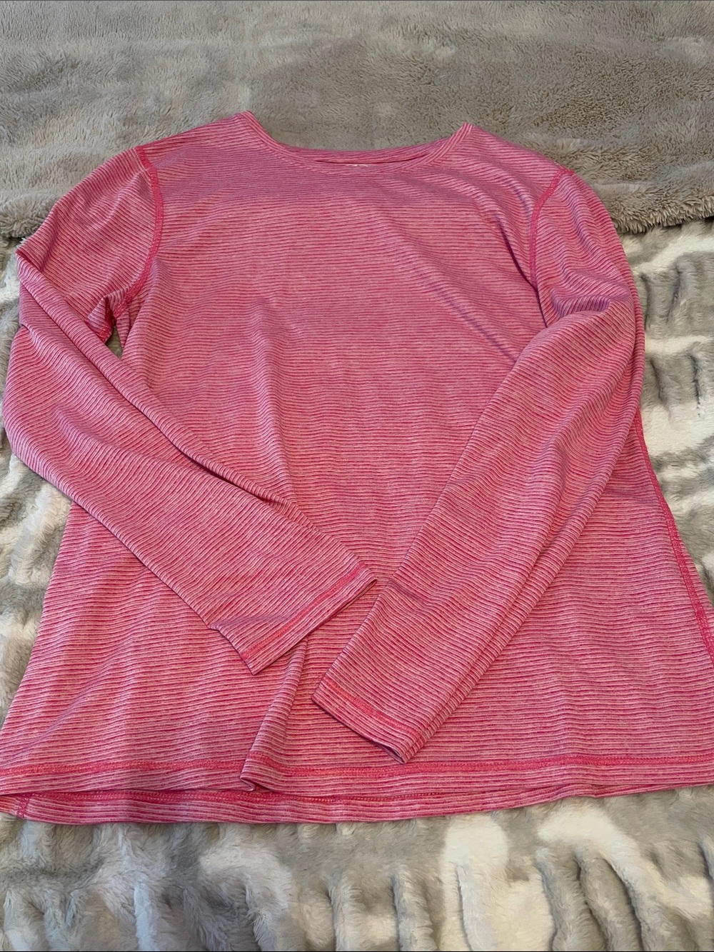 Athletic Works Pink Striped Long Sleeve Tee